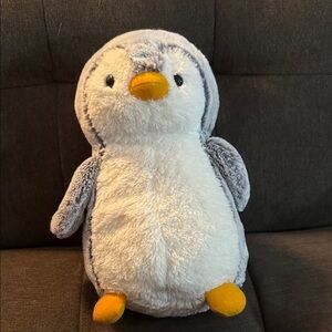 Adorable Gray and White Stuffed Penguin